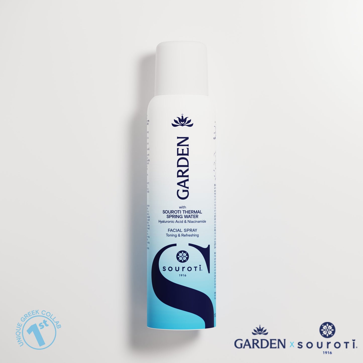 Термальная вода из источника Souroti x Garden, спрей для лица 150 мл