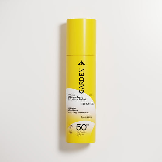 Loțiune spray pentru protecție solară cu extract de rodie SPF50 200 ml