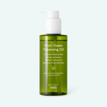 Ulei hidrofil pentru curățare blândă, eliminarea excessului de sebum și impurităților PURITO From Green Cleansing Oil 200ml