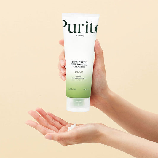 Spuma de curatare cu Ceai Verde, Centella și Houttunya Cordata Purito From Green Deep Foaming Cleanser 150 ml